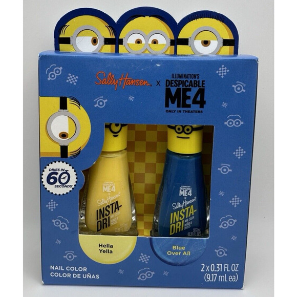 NEW Sally Hansen Insta-Dri Despicable Me Duo – Hella Yella & Blue All Over - Picture 1 of 8
